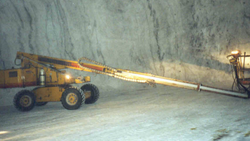 Underground equipment being used in a mine