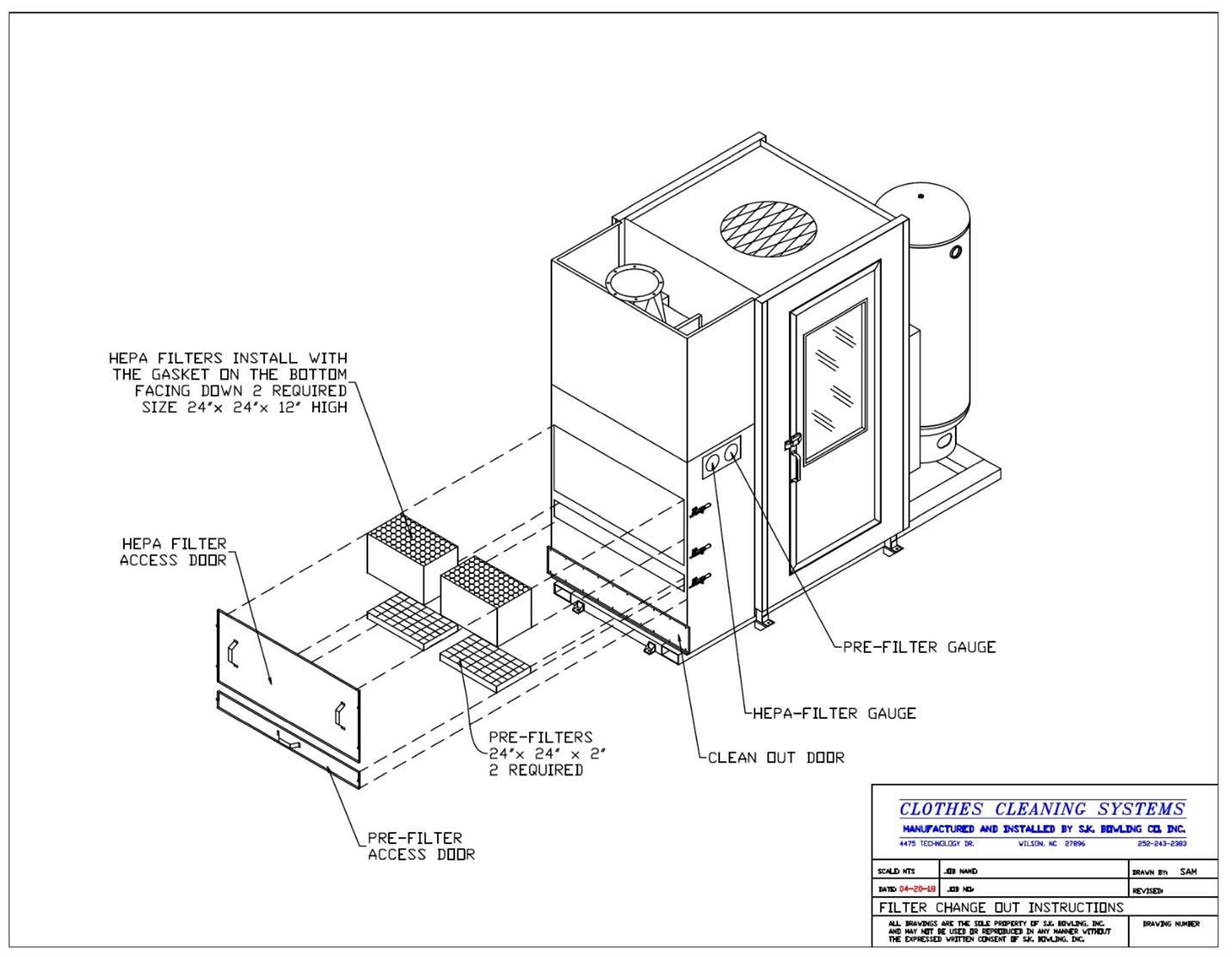 Clothes Cleaning Booth – Filter Changeout Instructions