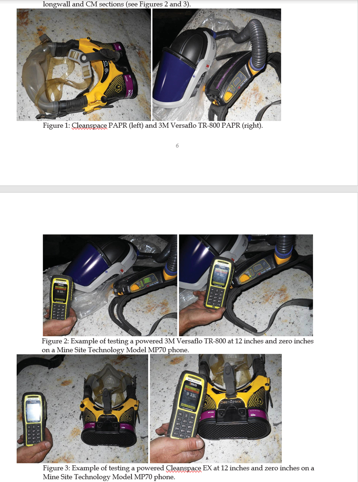 Petition figures for cleanspace PARR devices