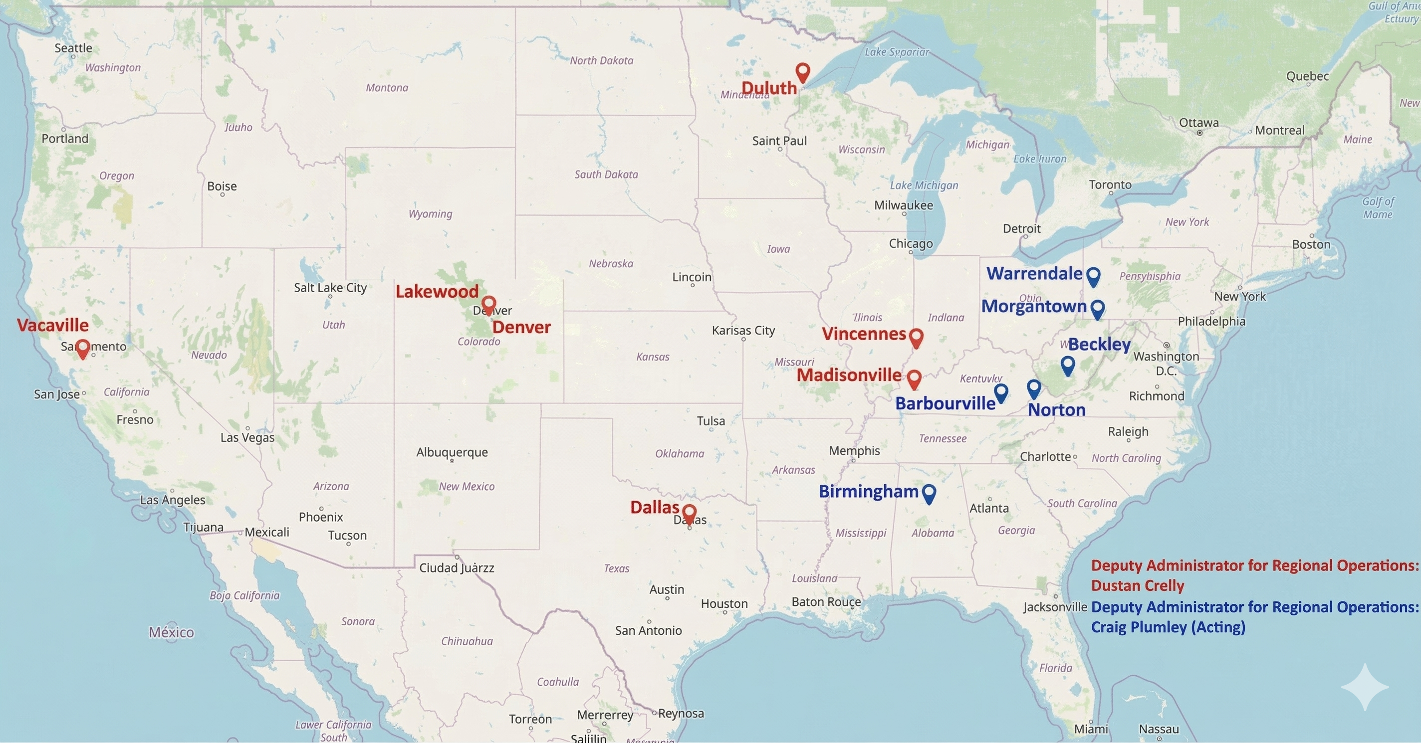 Map of enforcemment District offices