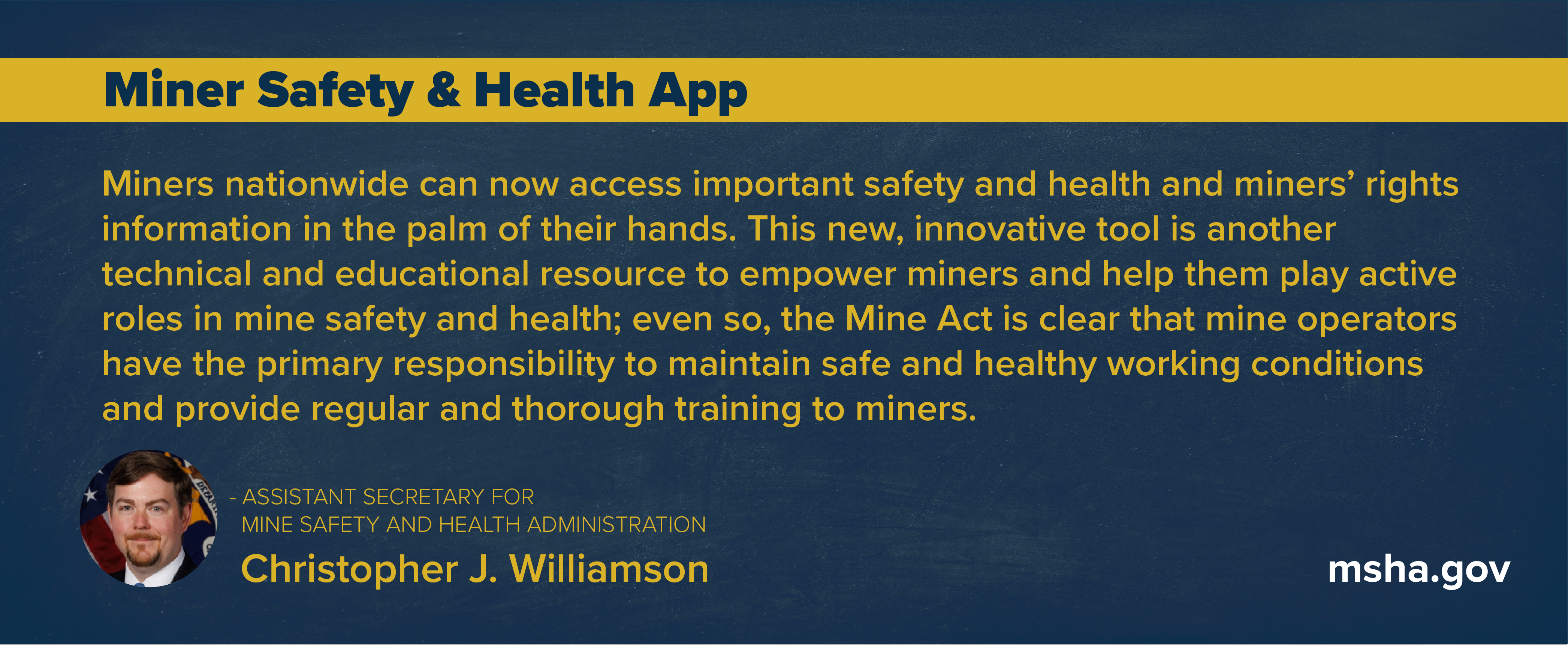 New Mine Safety and Health Application for miners