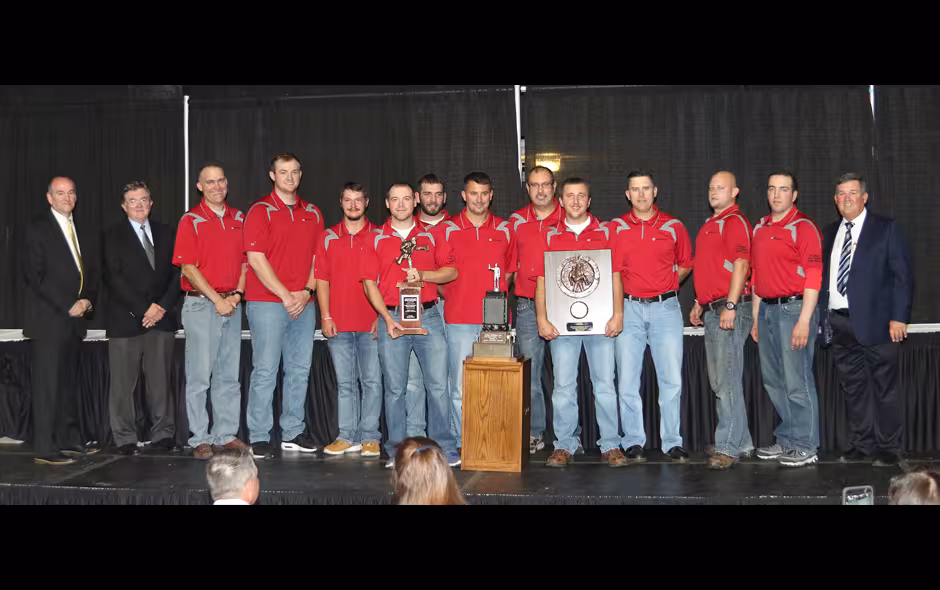 1st Place Mine Rescue overall - Wellmore Coal Co - Red Team on stage