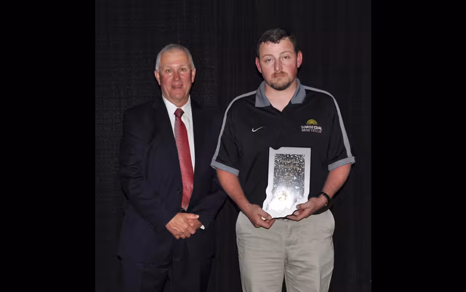 State Awards Indiana - Mine Rescue - Sunrise Coal - Cory Baker, Capt