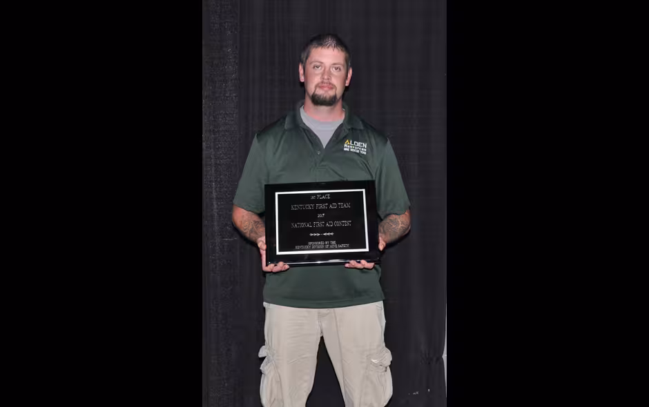 State Awards Kentucky - First Aid - Alden Resources LLC - Bryan Lewis, Capt - 1