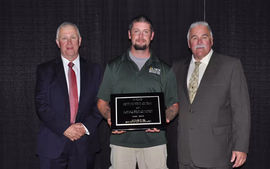 State Awards Kentucky - First Aid - Alden Resources LLC - Bryan Lewis, Capt