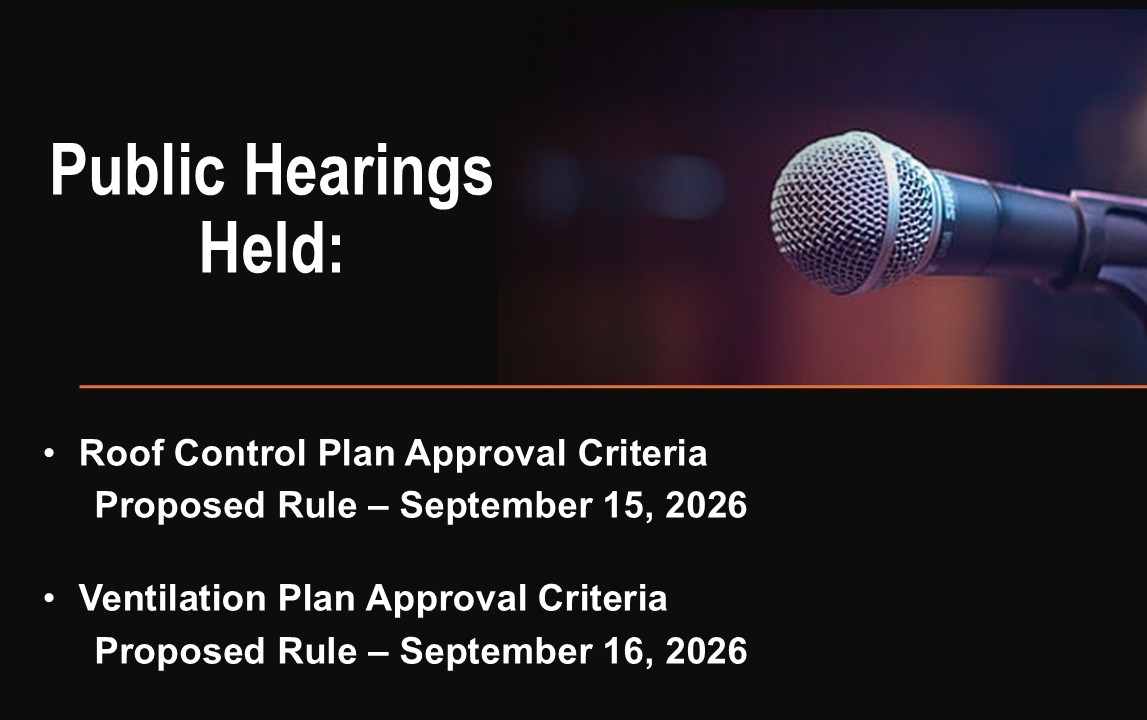 Roof Control and Ventilation public hearing announcements