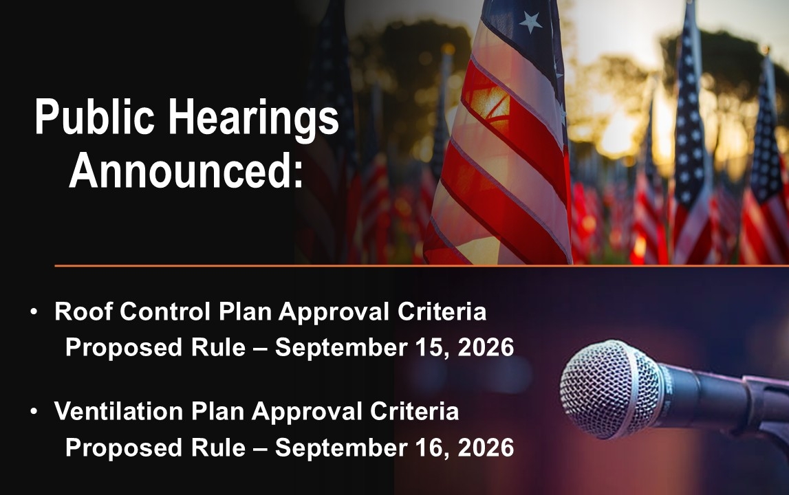 Roof Control and Ventilation public hearing announcements