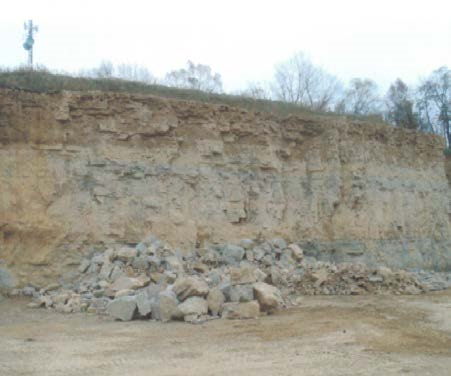 Fallen rocks over side of ride with long drop