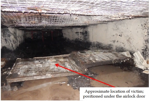 Airlocks doors in downward position 