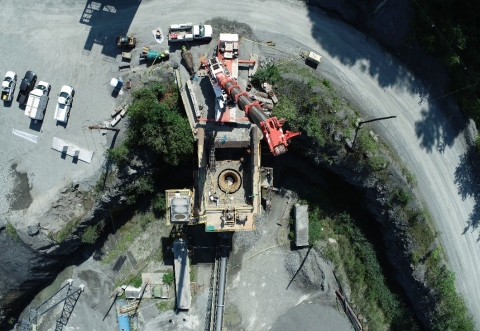 Axxident scene where a miner died while performing repairs on a gyratory crusher.