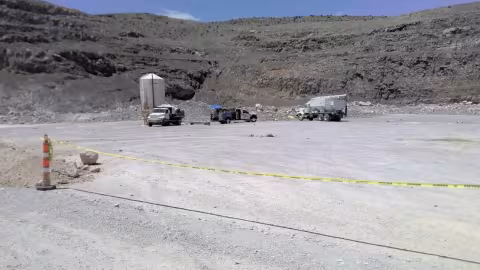Accident scene where a contractor died when an explosion occurred while he was heating the flights on an auger used to load ammonium nitrate.