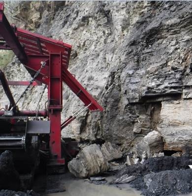 rock fallen on surface auger mine