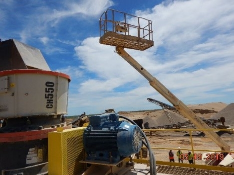 Man lift Basket at mine plant