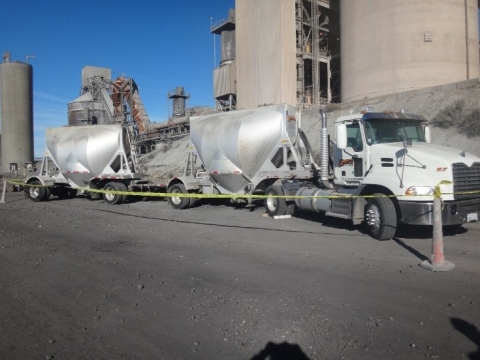 scene of accident where the victim fell from the top of the trailer