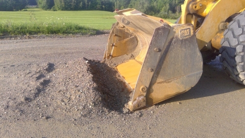 scene of accident where the victim operasting a front-end loader