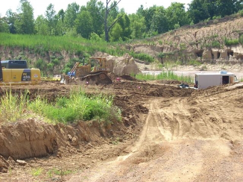 dozer at  sand and gravel mine