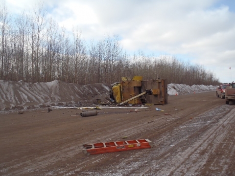 Accident scene of ejected miner