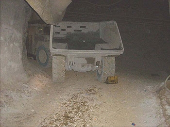 haul truck at underground gold mine