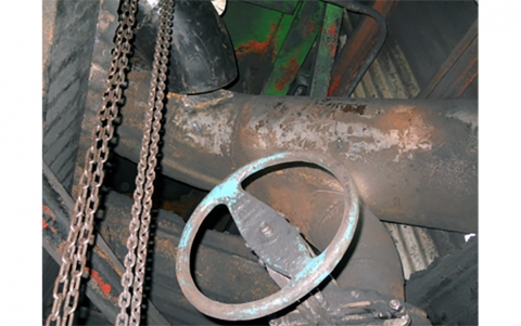 pipes in filter room of a preparation plant