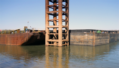 empty water barge