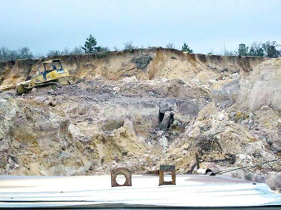 An area with mounds of sand