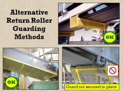 guards that protect miners from exposure to conveyor belt moving parts