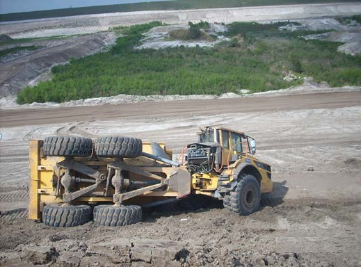 Overturned haul truck