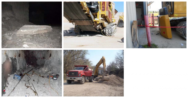 Six accident scenes for April the Deadliest Months in the Metal and Nonmetal Mining Industry