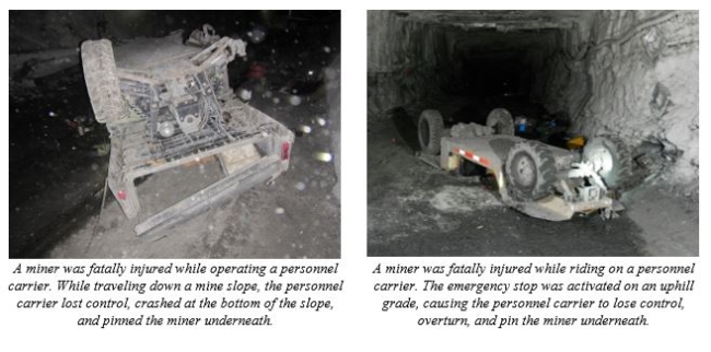 Since 2018, there have been seven fatalities involving miners operating personnel carriers.  These accidents could have been prevented if mine operators:  1) had adequate procedures in place to ensure safe travel of personnel carriers, 2) maintained braking systems, and 3) trained miners on the safe operation of personnel carriers. 