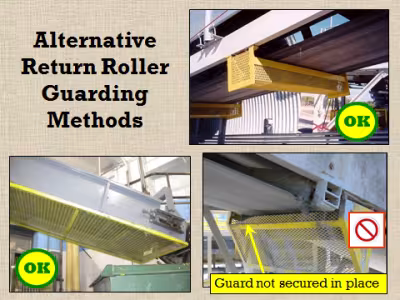 guards that protect miners from exposure to conveyor belt moving parts 