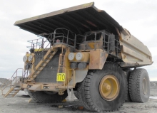 Rock Truck that contains fire suppression system