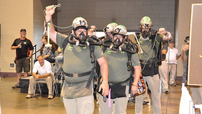 A team, tethered together, ready to work a problem.
