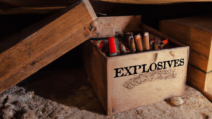 Active and abandoned mines may be housing explosives. These materials can become unstable overtime and explode spontaneously. Explosive housing containers can also leak toxic chemicals.